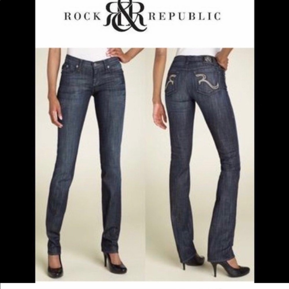 Rock & Republic Stella Jeans Size 29 blue Good Condition - Picture 1 of 15